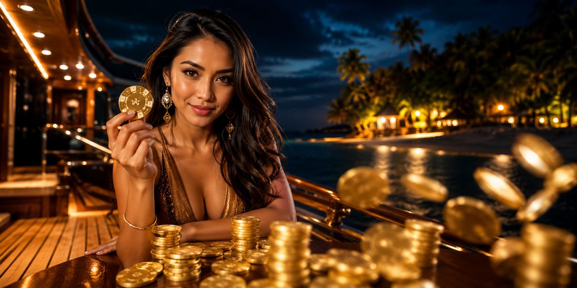 Pemain kartu casino dengan suasana elegan dan profesional